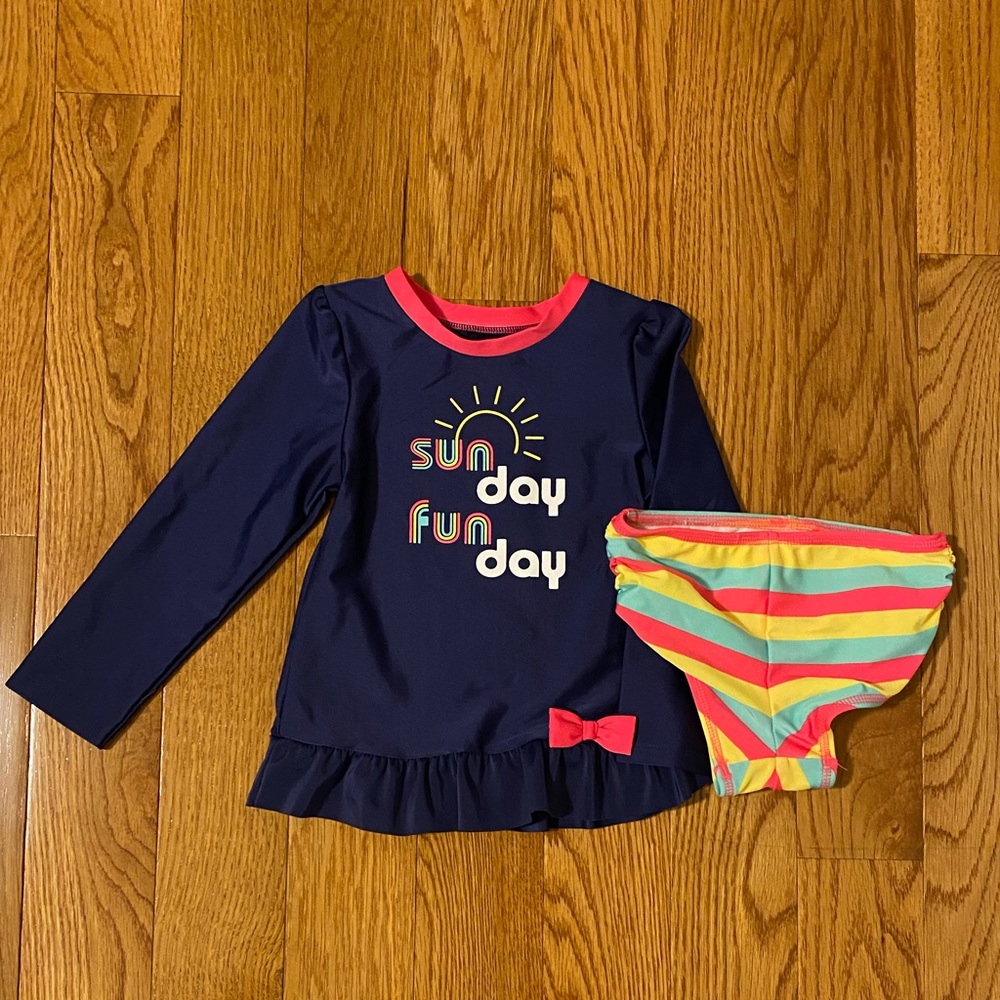 Cat & Jack Toddler Girl Rashguard Bathing Suit